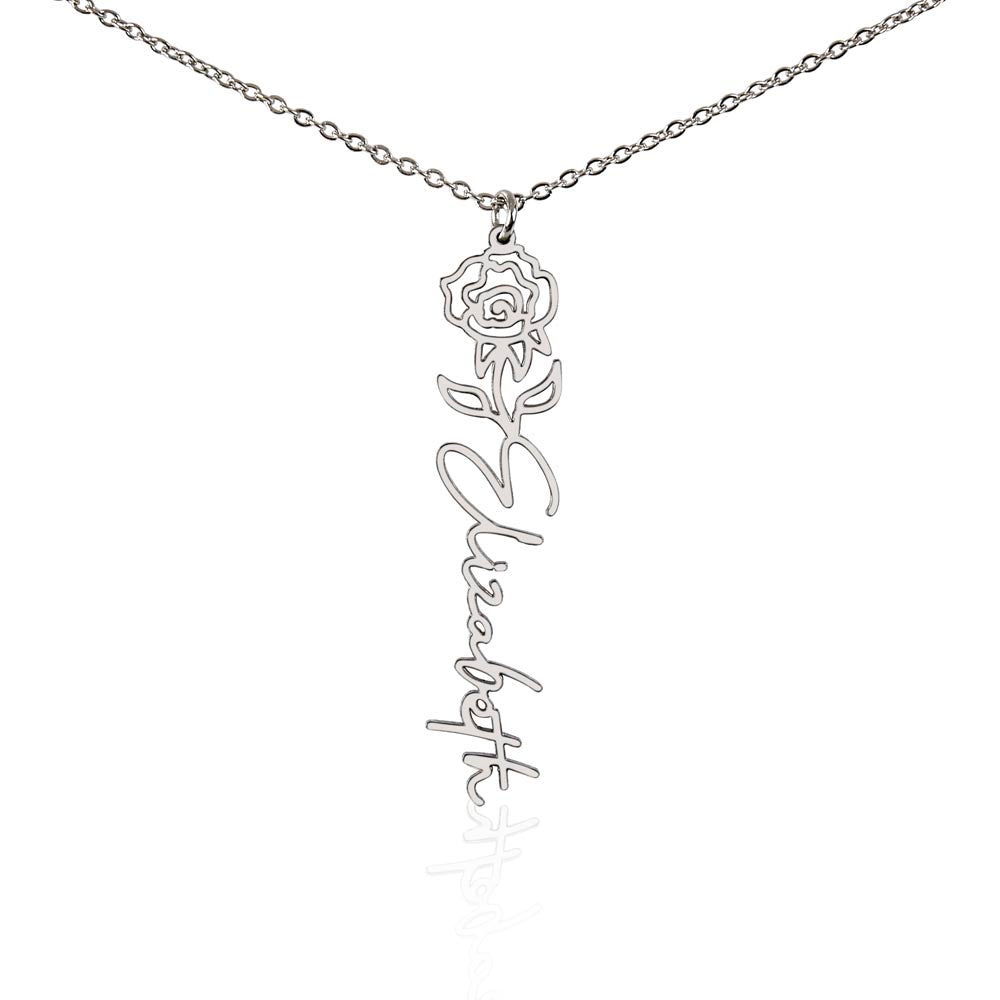 Exclusive Flower Name Necklace — Her Name, Blooming
