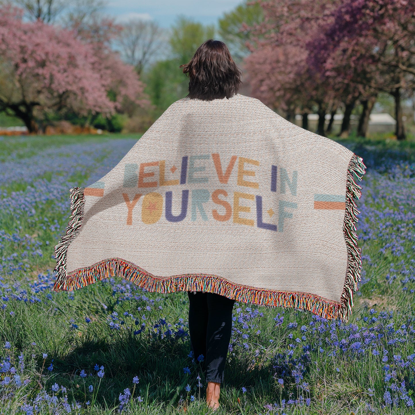 Quiet Strength — Woven Fringe Throw Blanket