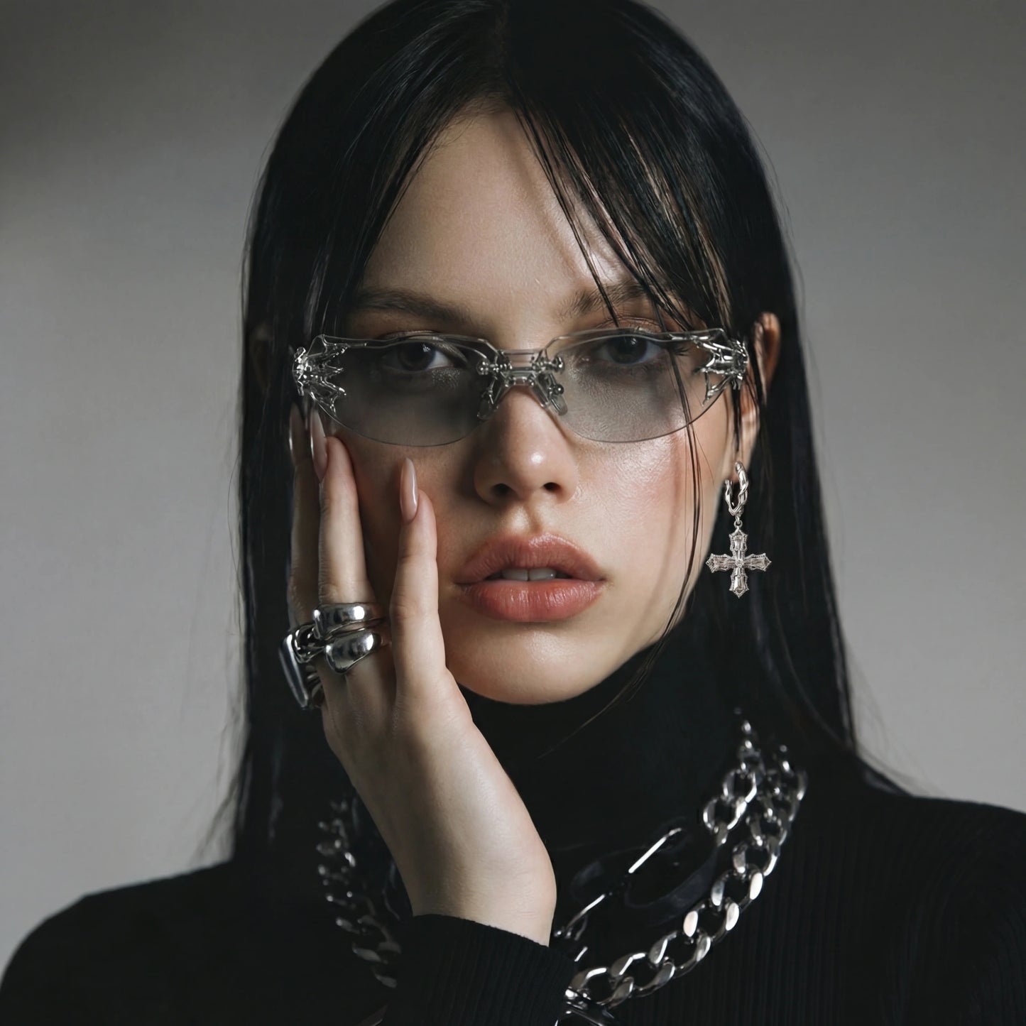 Divine Cross Drop Earrings