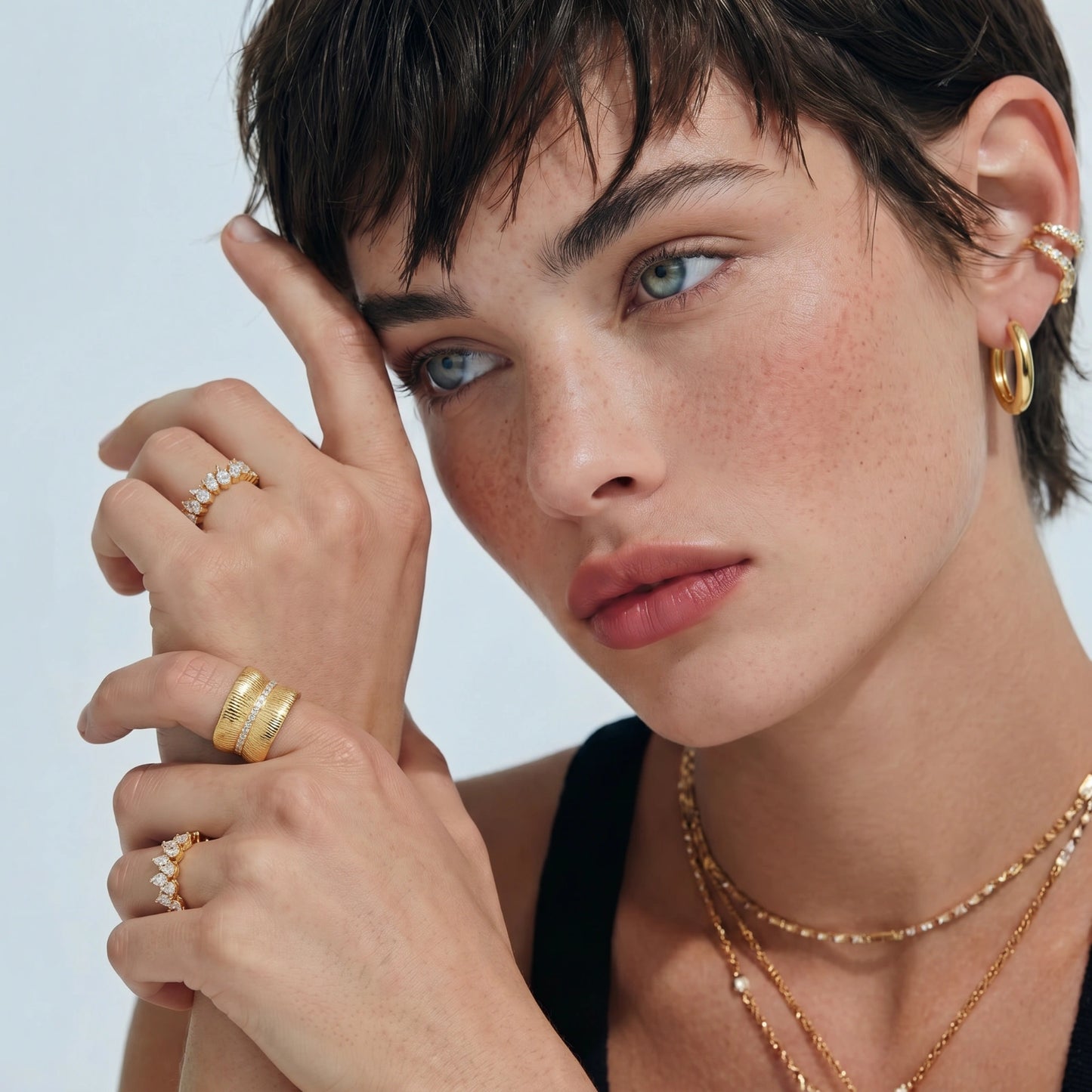 Ridged Luxe Cuff Ring