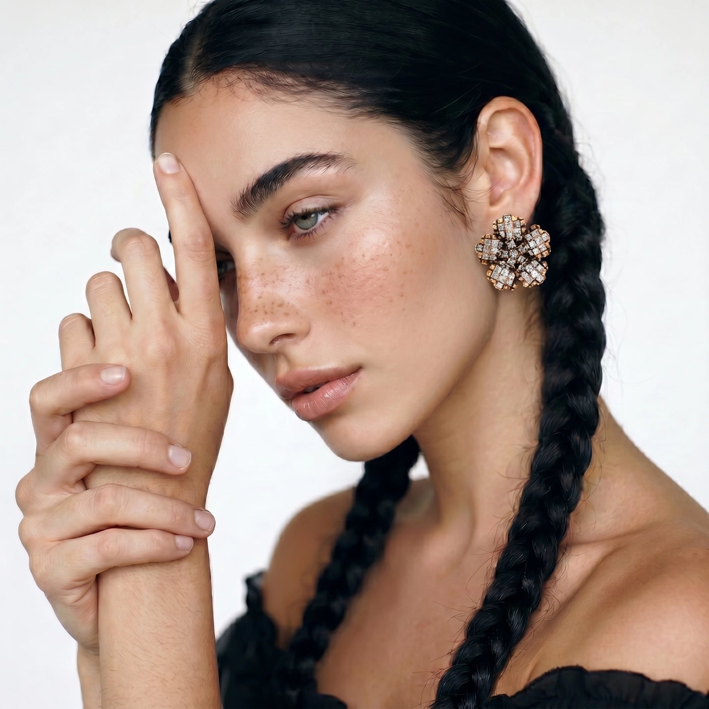 Crystal Bloom Statement Earrings