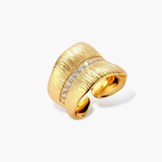 Ridged Luxe Cuff Ring