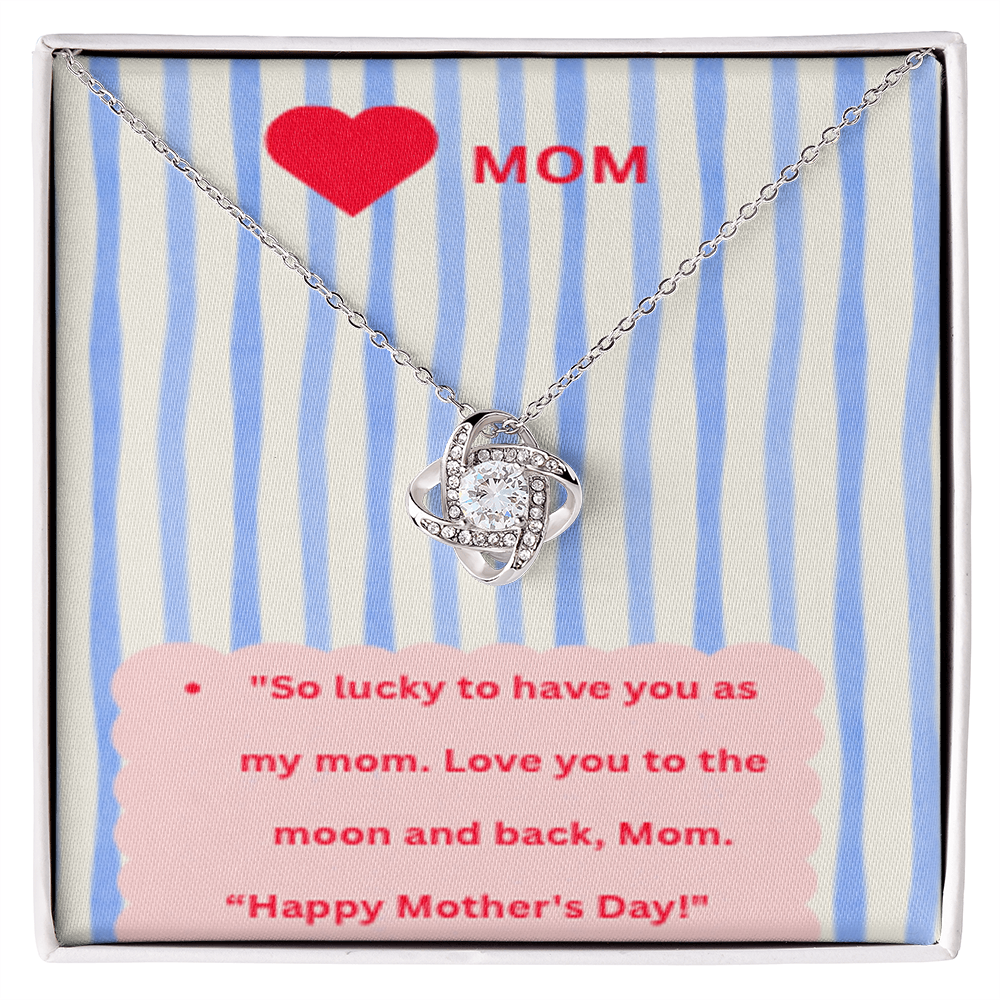 Love Knot Necklace — Cubic Zirconia Bond Pendant
