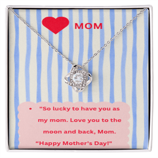 Love Knot Necklace — Cubic Zirconia Bond Pendant