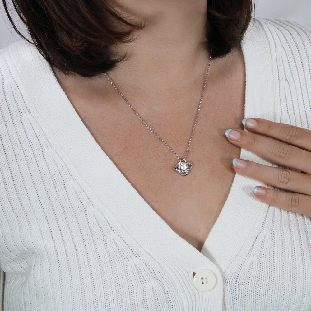 Love Knot Necklace — Cubic Zirconia Bond Pendant