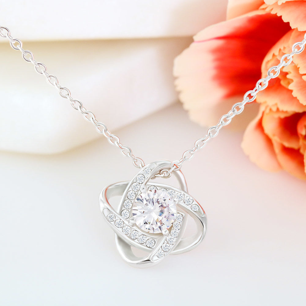Love Knot Necklace — Cubic Zirconia Bond Pendant