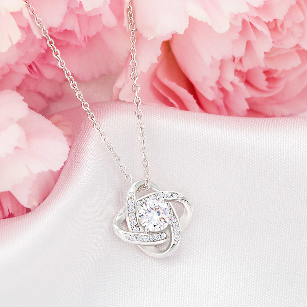 Love Knot Necklace — Cubic Zirconia Bond Pendant