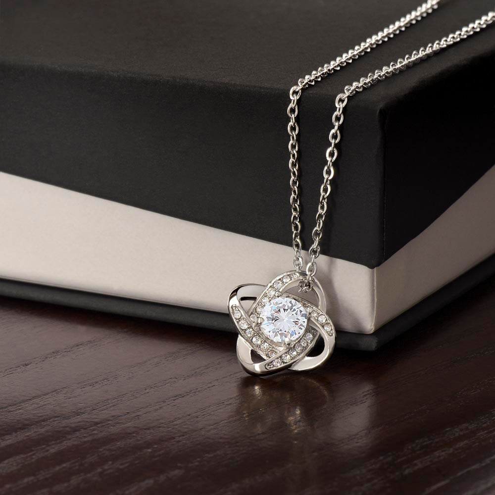 Love Knot Necklace — Cubic Zirconia Bond Pendant