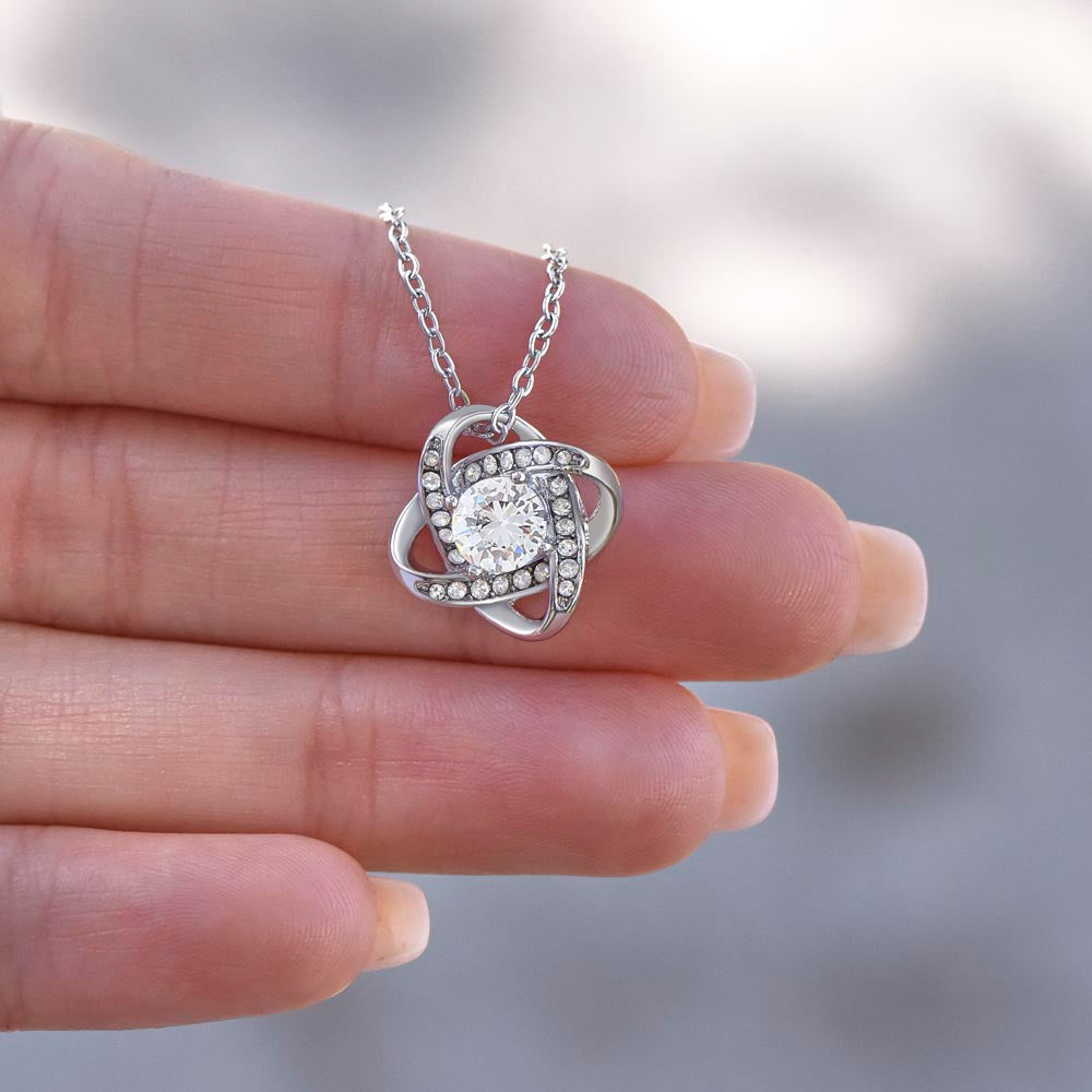 Love Knot Necklace — Cubic Zirconia Bond Pendant