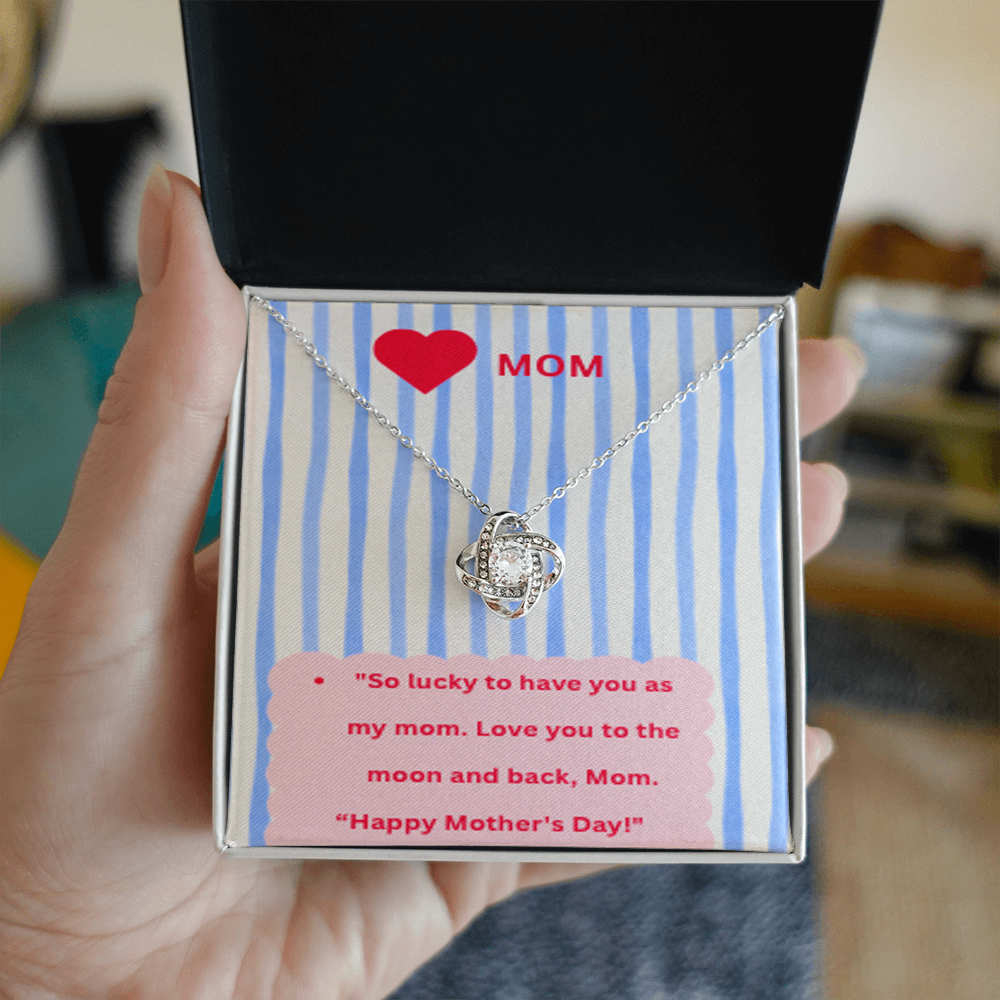 Love Knot Necklace — Cubic Zirconia Bond Pendant