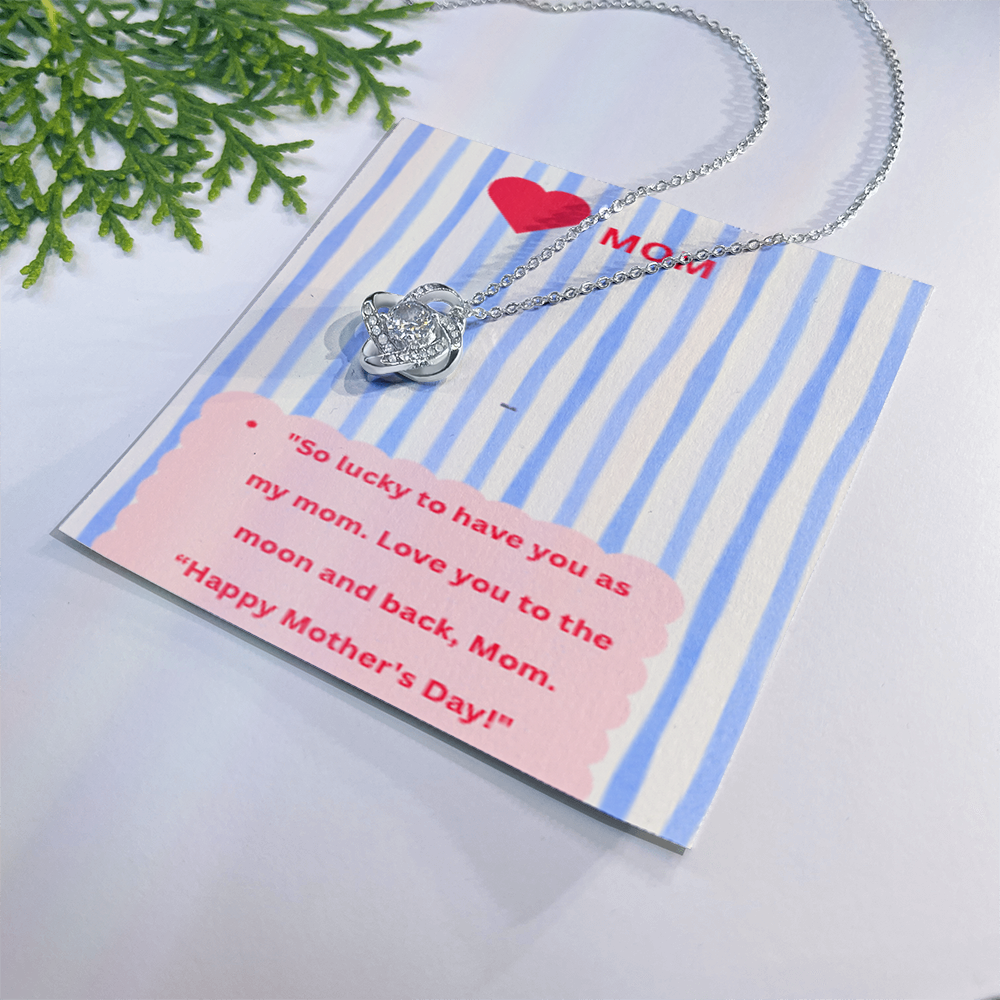 Love Knot Necklace — Cubic Zirconia Bond Pendant