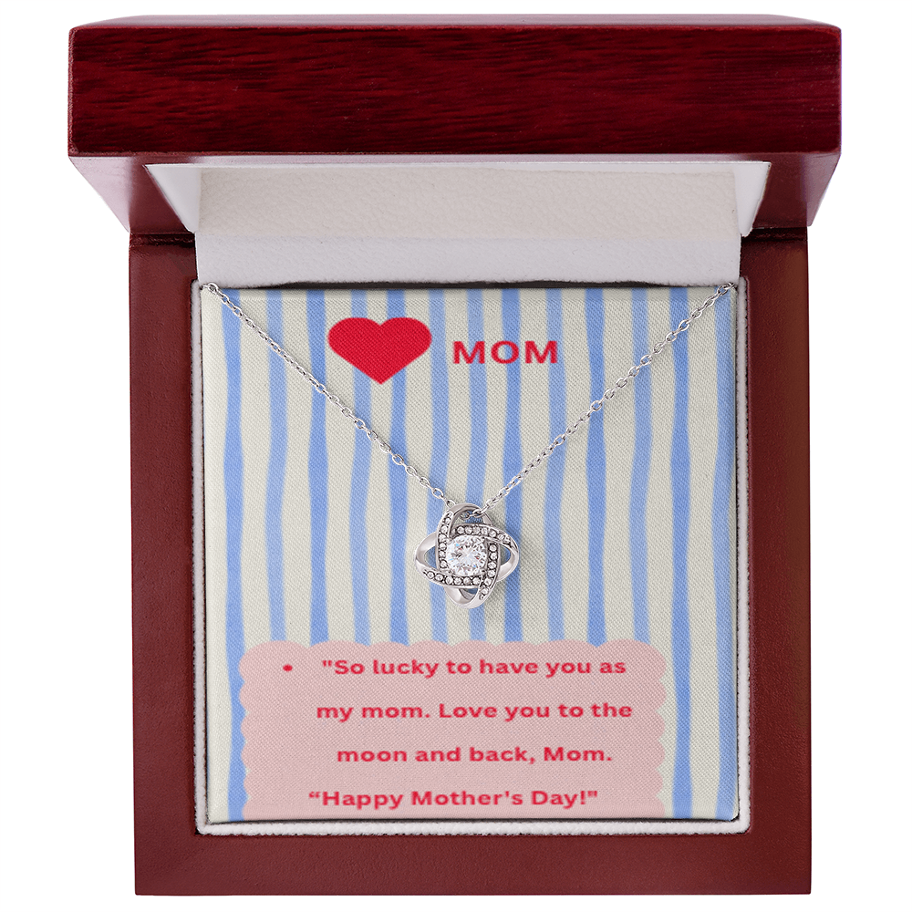 Love Knot Necklace — Cubic Zirconia Bond Pendant