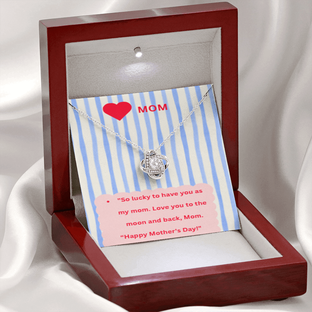 Love Knot Necklace — Cubic Zirconia Bond Pendant
