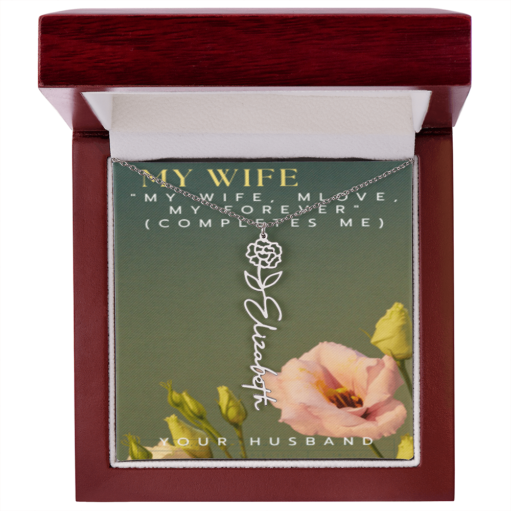 Exclusive Flower Name Necklace — Her Name, Blooming