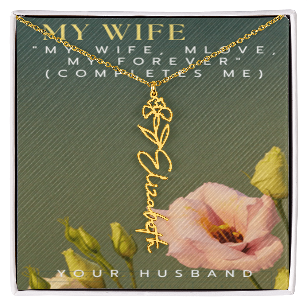 Exclusive Flower Name Necklace — Her Name, Blooming
