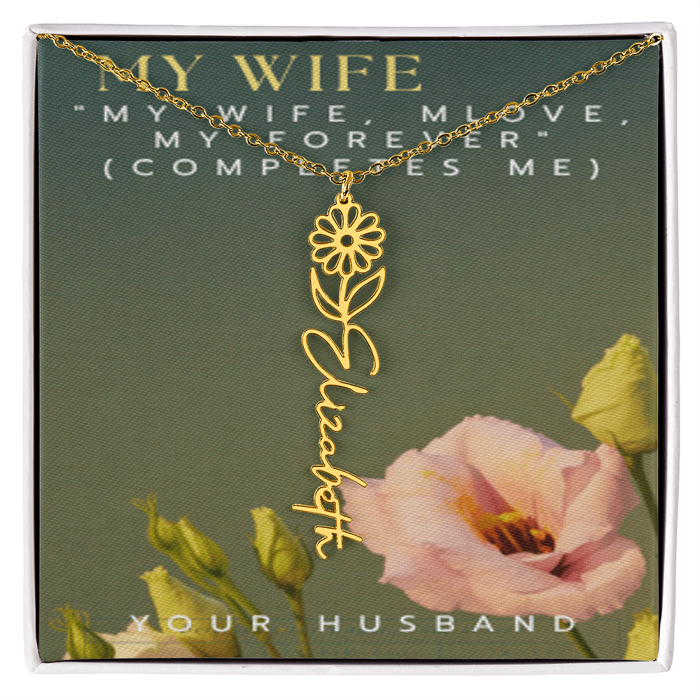 Exclusive Flower Name Necklace — Her Name, Blooming
