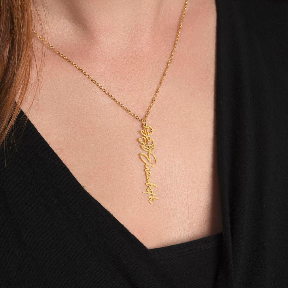 Exclusive Flower Name Necklace — Her Name, Blooming