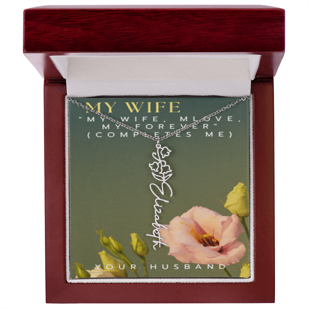 Exclusive Flower Name Necklace — Her Name, Blooming