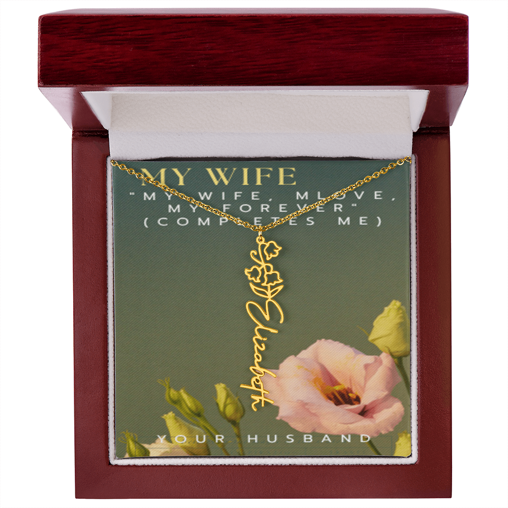 Exclusive Flower Name Necklace — Her Name, Blooming