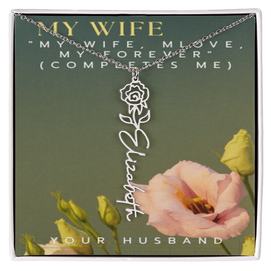 Exclusive Flower Name Necklace — Her Name, Blooming