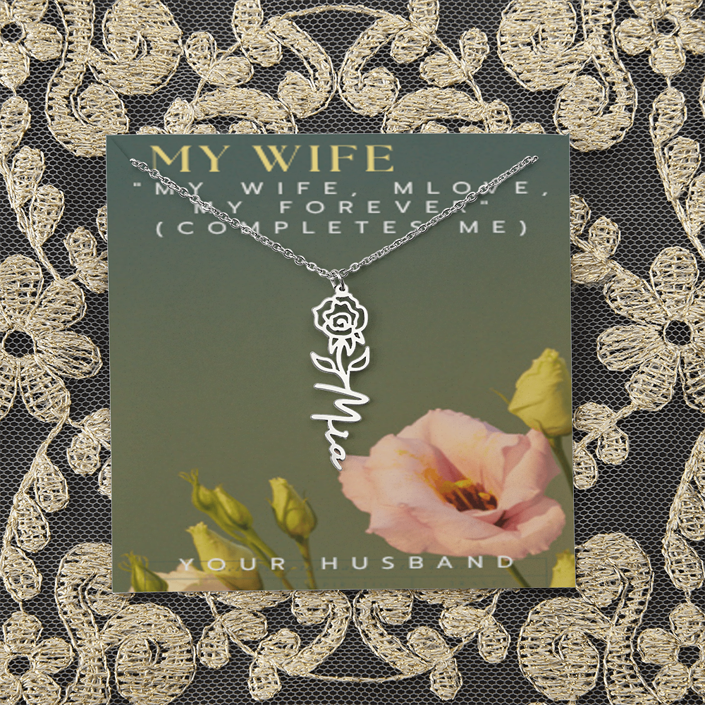 Exclusive Flower Name Necklace — Her Name, Blooming
