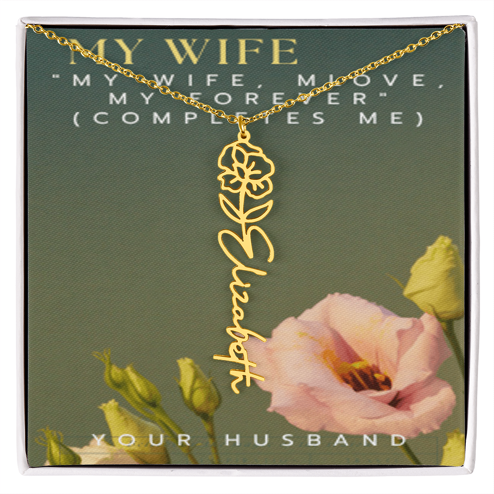 Exclusive Flower Name Necklace — Her Name, Blooming