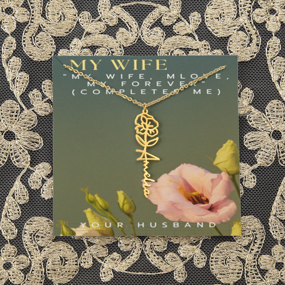 Exclusive Flower Name Necklace — Her Name, Blooming