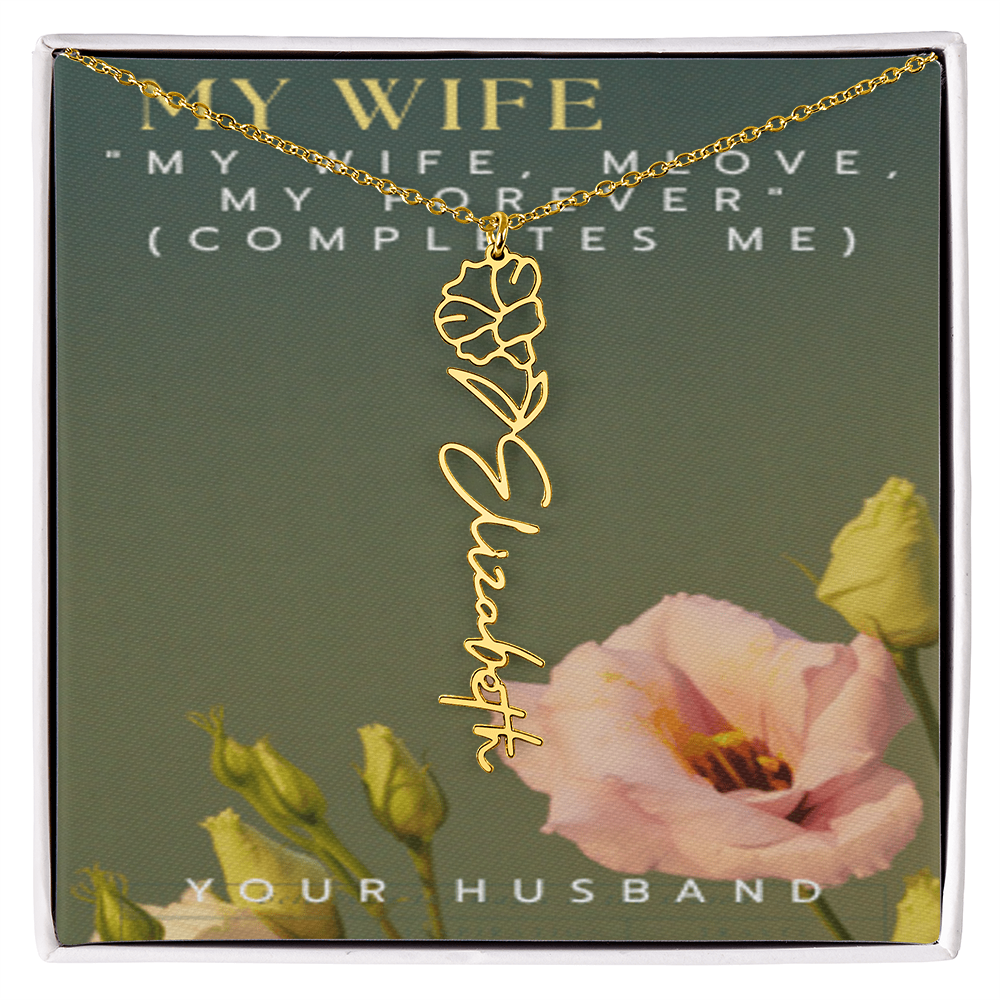 Exclusive Flower Name Necklace — Her Name, Blooming