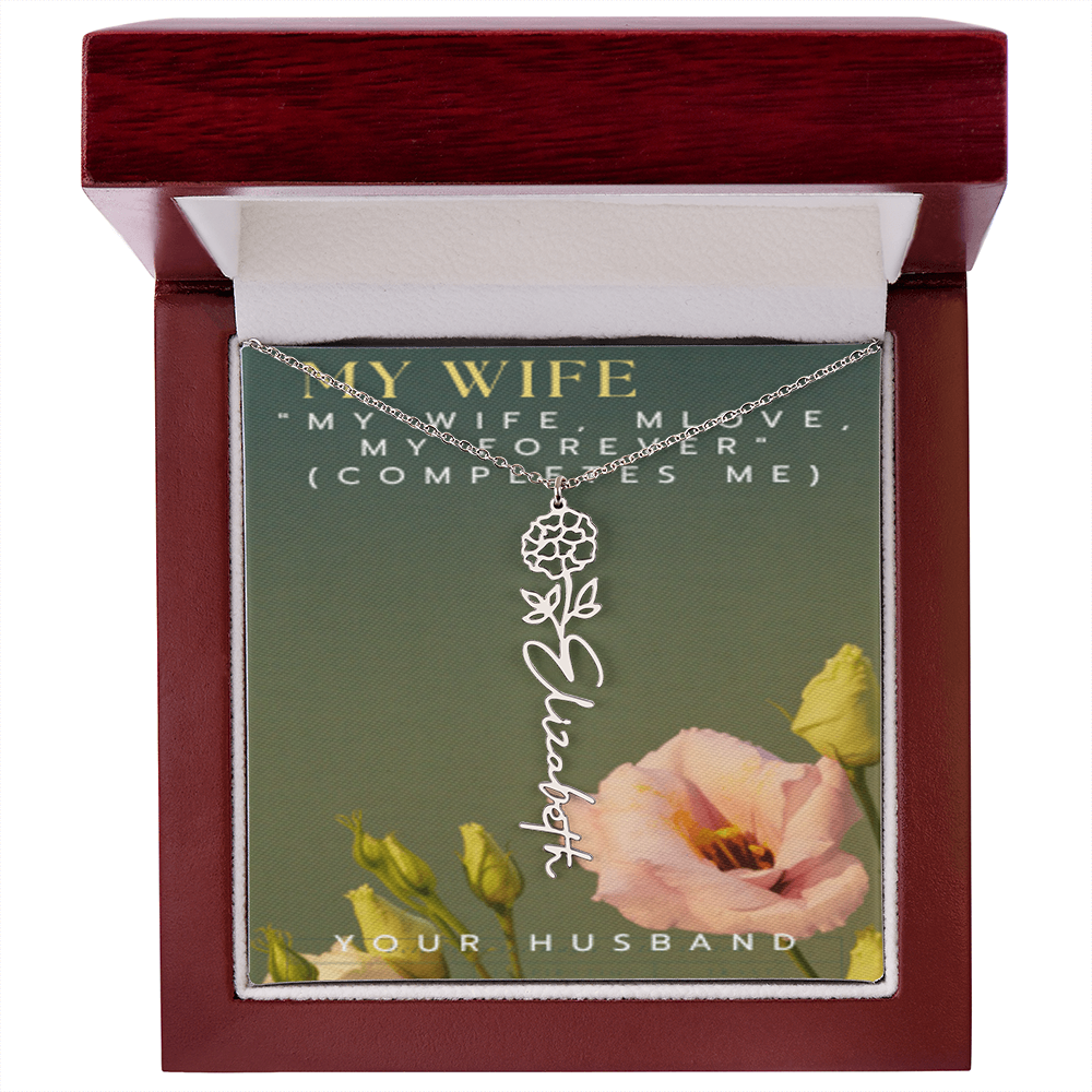 Exclusive Flower Name Necklace — Her Name, Blooming
