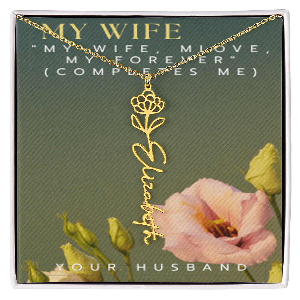 Exclusive Flower Name Necklace — Her Name, Blooming