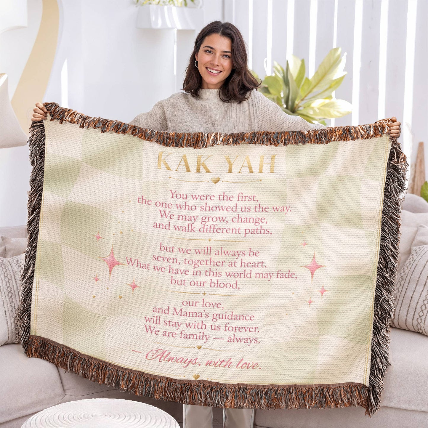"Always, With Love" — Woven Blanket for the Love That Never Needs a Reason