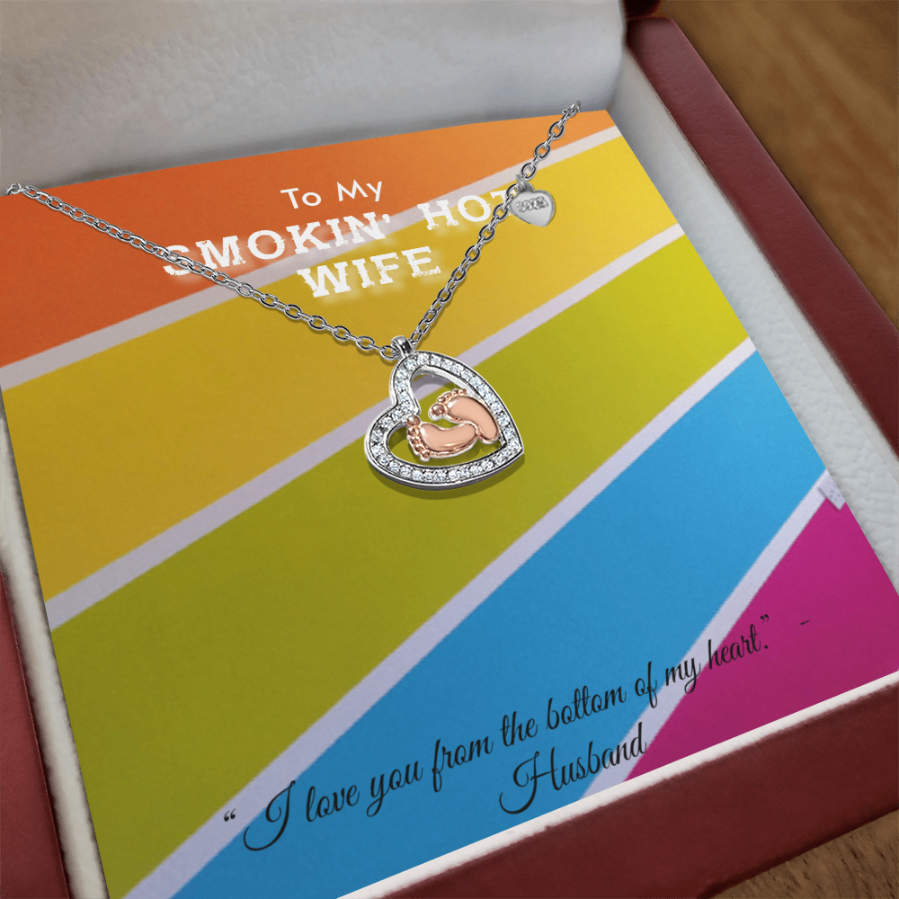 Baby Feet Heart Necklace