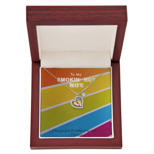 Baby Feet Heart Necklace