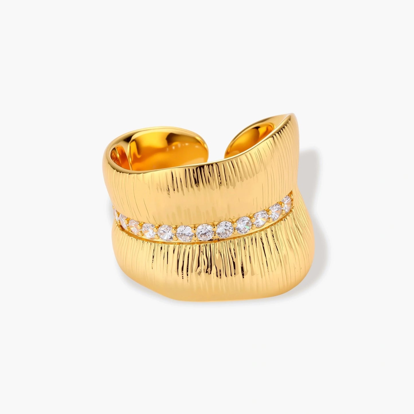 Ridged Luxe Cuff Ring